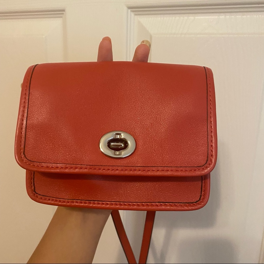 Vintage Coach Red Orange Crossbody